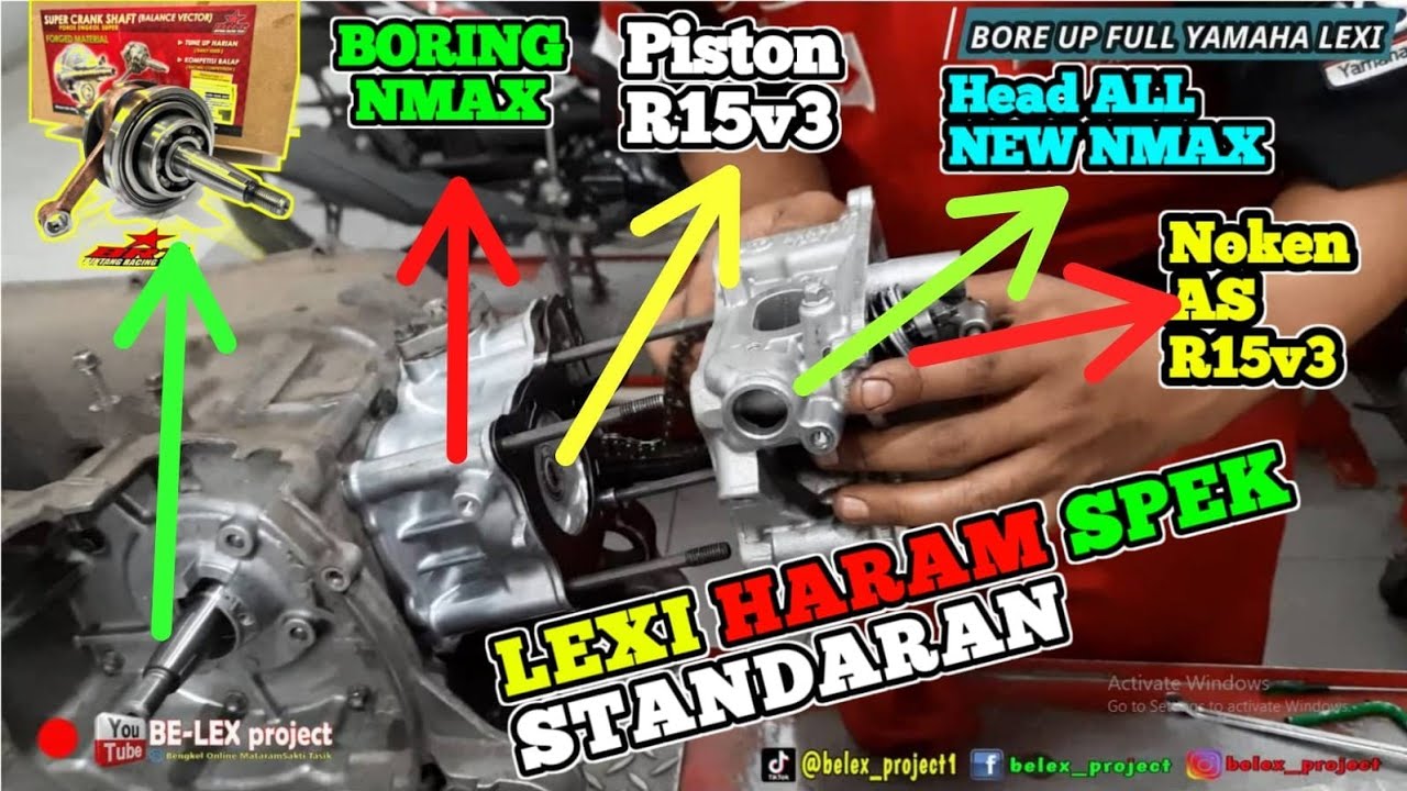 BORE UP FULL RACING YAMAHA LEXI [ Kruk As BRT,Head New NMAX,Piston R15v3,TB 34 & Noken AS R15v3 ]