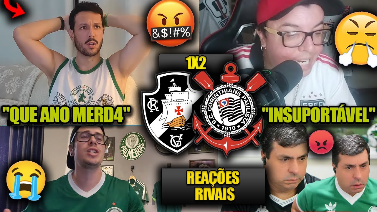 REA&Ccedil;&Otilde;ES dos RIVAIS com o T&Iacute;TULO do TIM&Atilde;O - VASCO 1x2 CORINTHIANS - REACT COPA DO BRASIL 2025