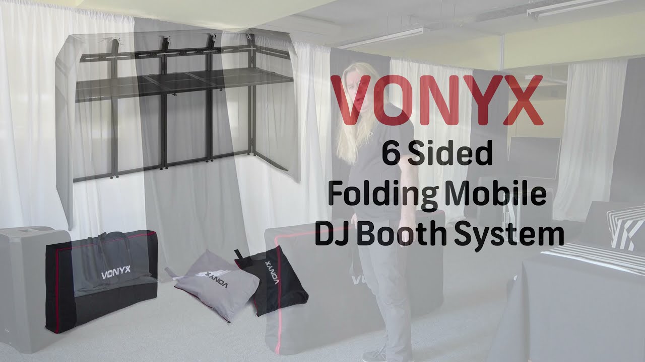 Demonstration of setting up the VONYX 6 Sided Folding Mobile DJ Booth System
