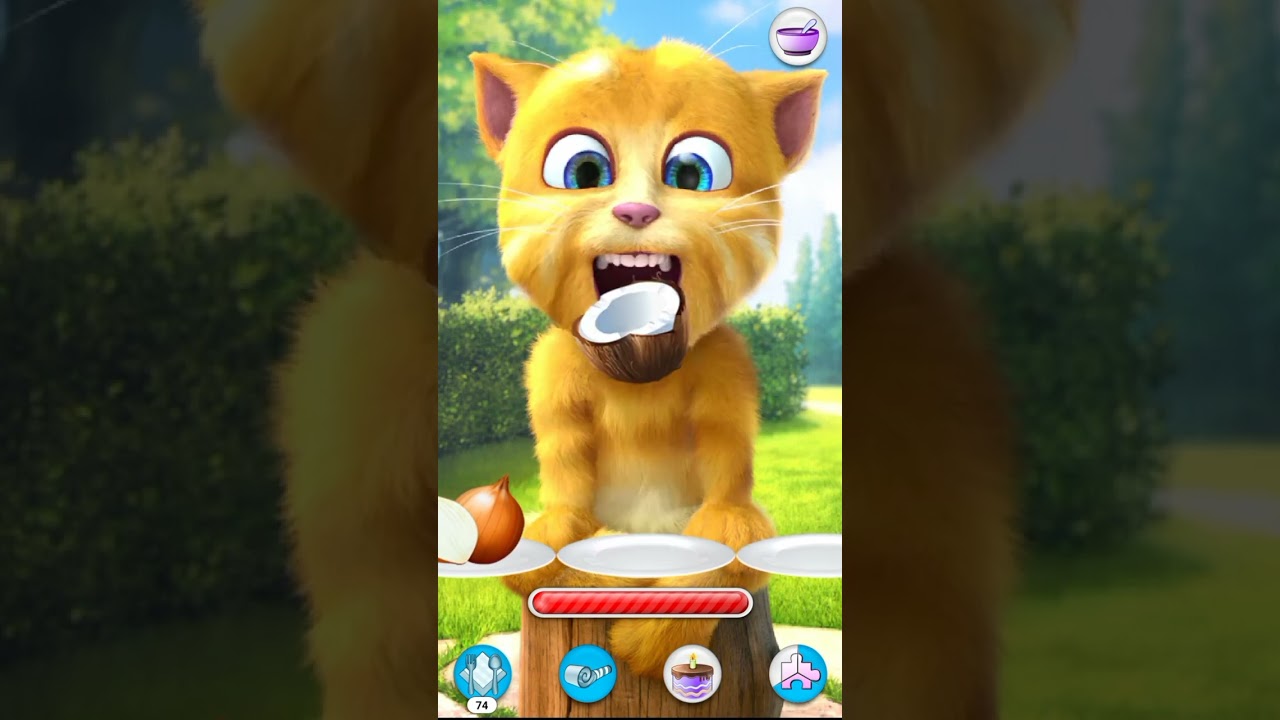talking ginger fun time 😂🍇🍅🍏🥥🍉🍊#talkingginger #mobilegame #gamingd25