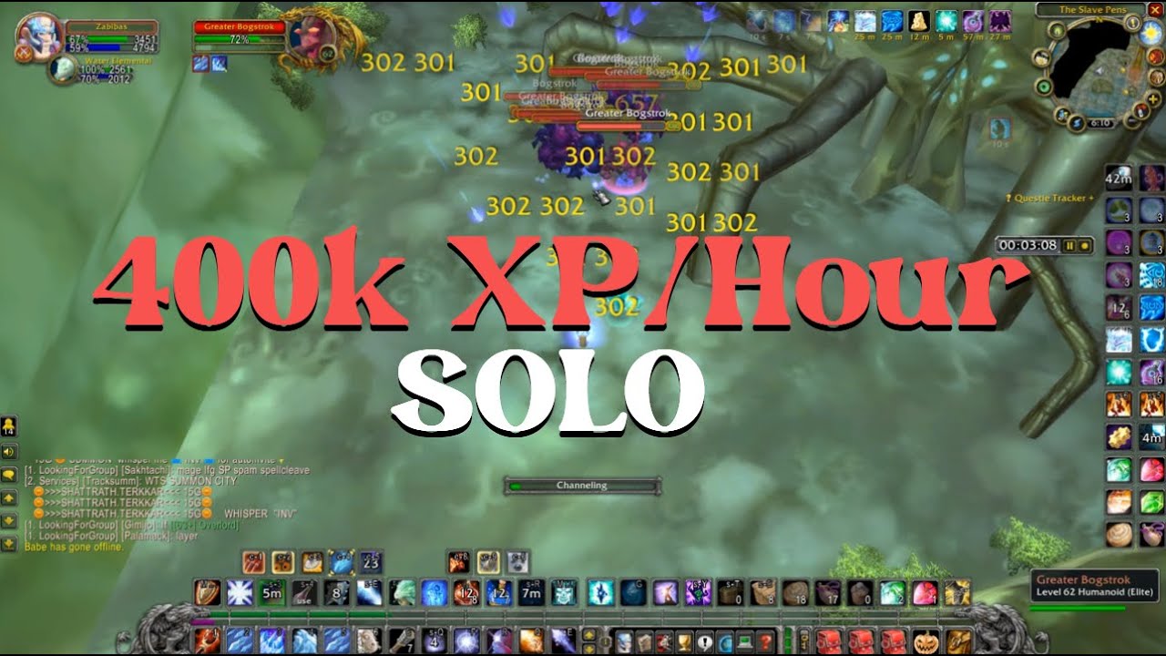 Wow TBC Anniversary - Slave Pens Mage Solo 350-400k XP/Hour, No Zanza