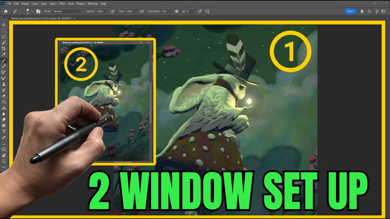 The 2 window setup in photoshop - my favorite art tip!