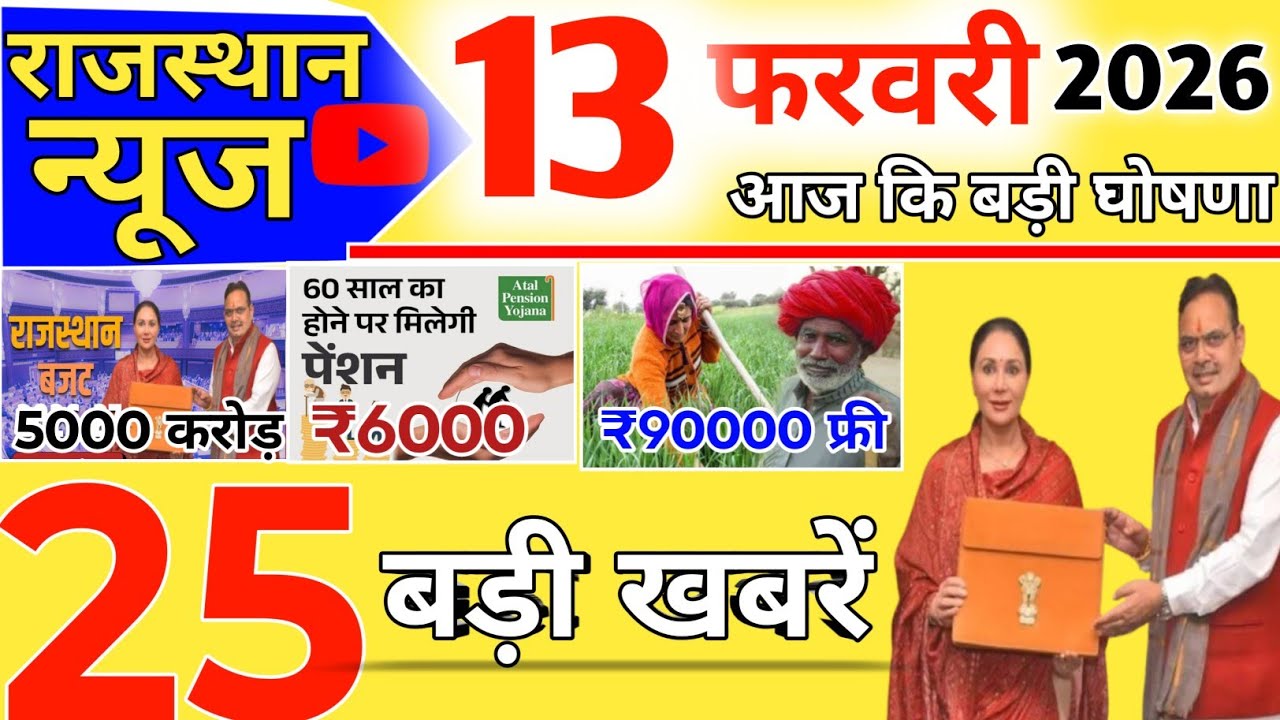 🔴 आज की ताज़ा खबरें राजस्थान | 30 बड़ी खबरें | Rajasthan Breaking News Today