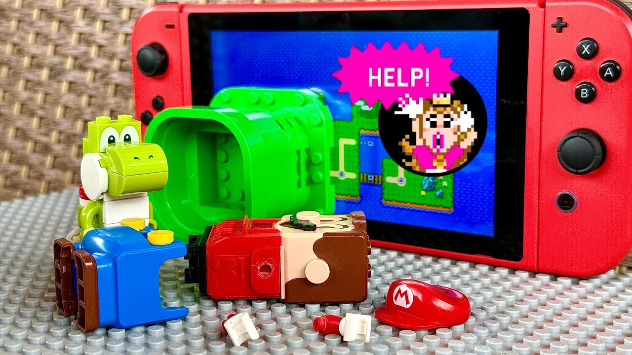Lego Mario enters the Mario World to save Peach!