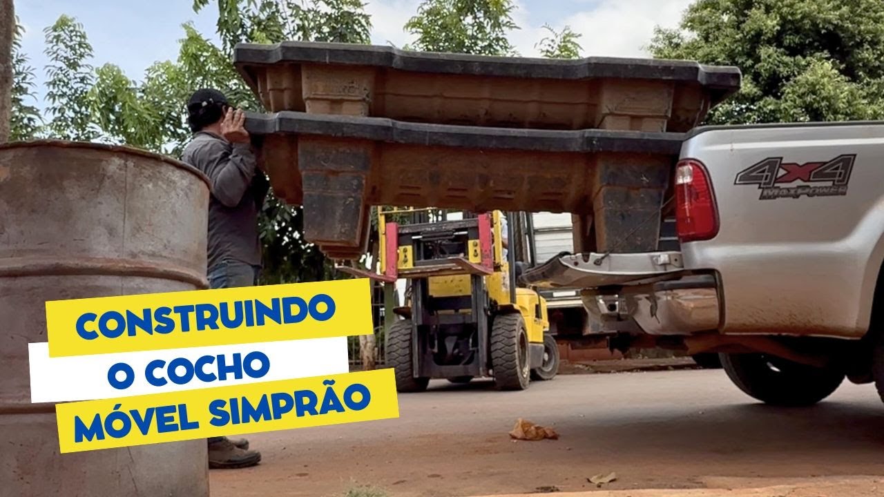 Construindo no formato econômico várias coisas na fazenda. Cocho móvel e cobertura para o lava jato