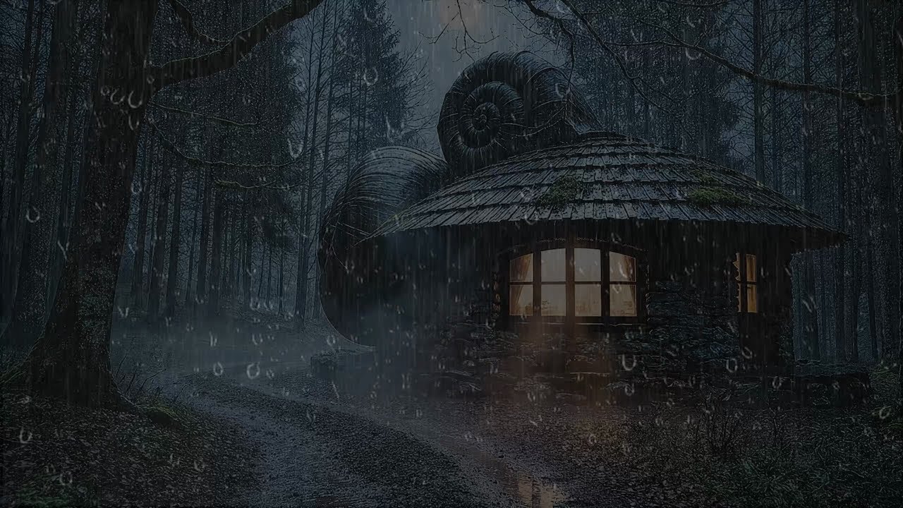 Dark Forest Cabin in Heavy Rain 🌧️ Ultimate Relaxation, Study & Sleep Sounds