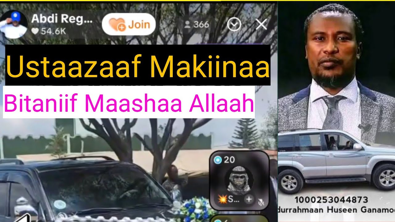 Allahu Akbar! Ustaaz Xaalibuudhaaf yeroo makiinaan bitamu🤗.