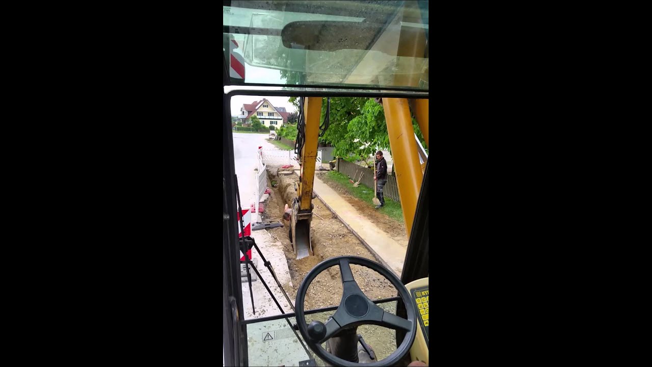 Digging a Trench for a district heating pipeline