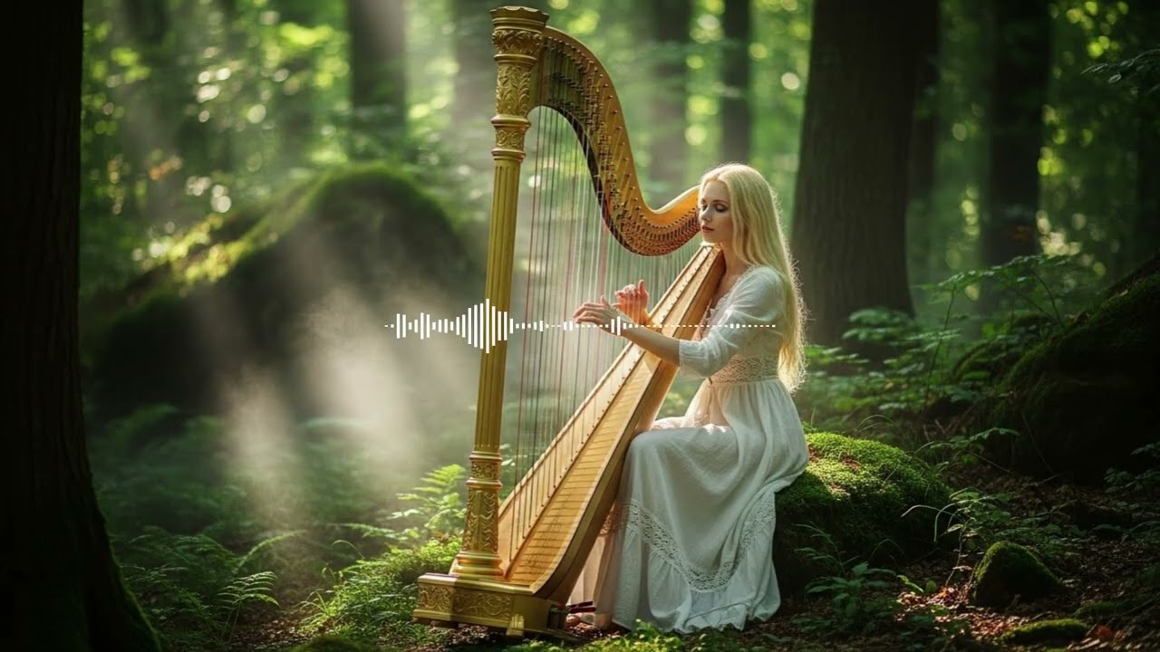 🌿 Healing Harp Music for Meditation, Yoga, and Deep Relaxation | No Lyrics Music