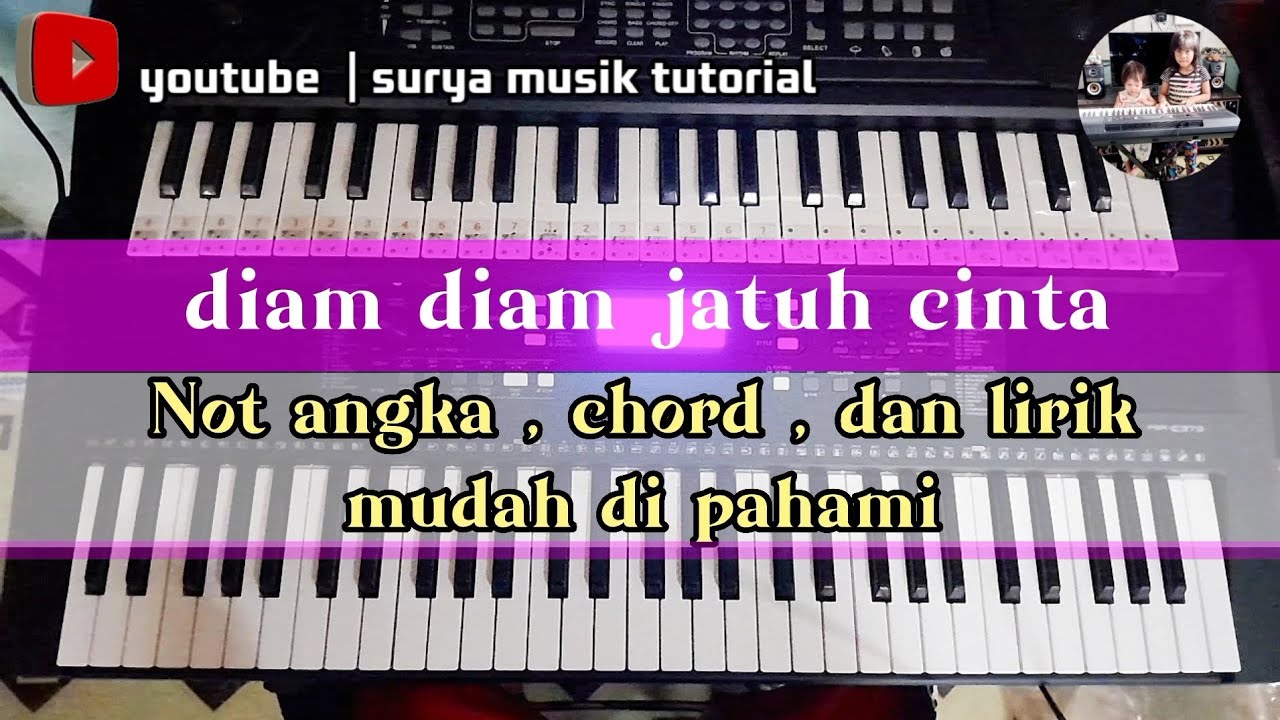 tutorial not angka dan chord beserta lirik lagu diam diam jatuh cinta