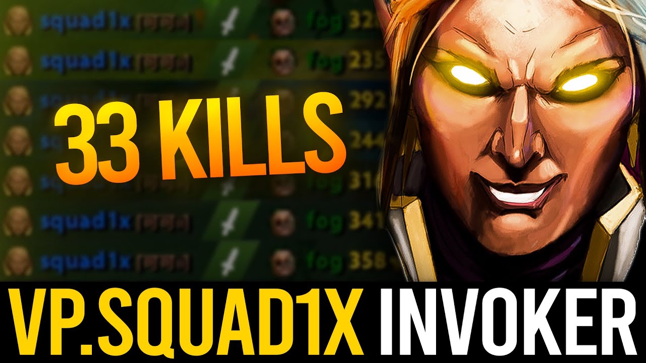 VP.SQUAD1X INVOKER MOST INSANE GAME 33 KILLS vs PUDGE MID | Dota 2 Invoker