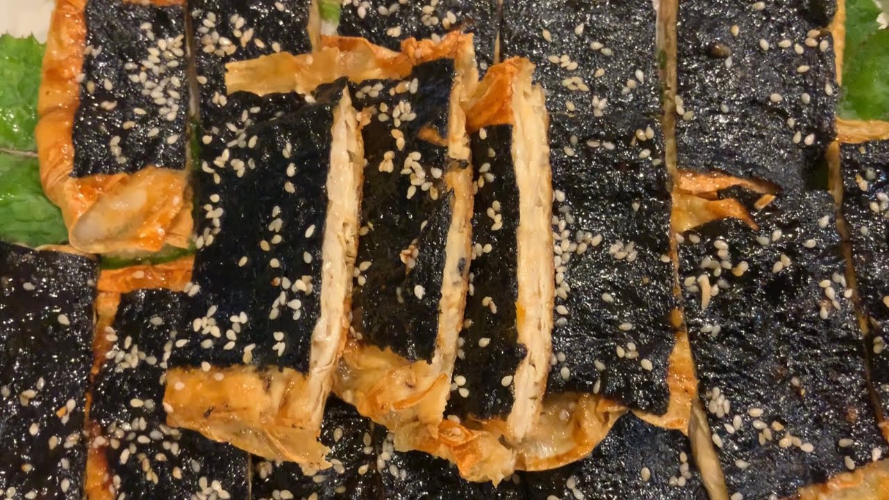 素豆皮芝麻海苔酥！大人小朋友搶著吃！Vegetarian Crispy bean curd seaweed Snack