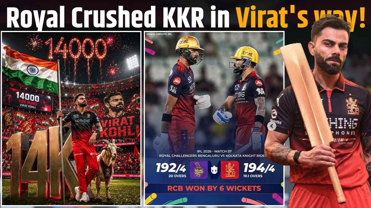 RCB vs KKR Highlights, IPL 2026: Virat Kohli's century powers RCB to six-wicket win over KKR.
