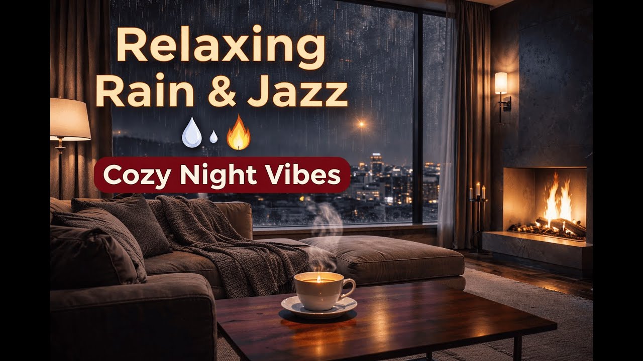 Relaxing Rain Sounds + LoFi Jazz – Cozy Night Vibes to Unwind & Focus