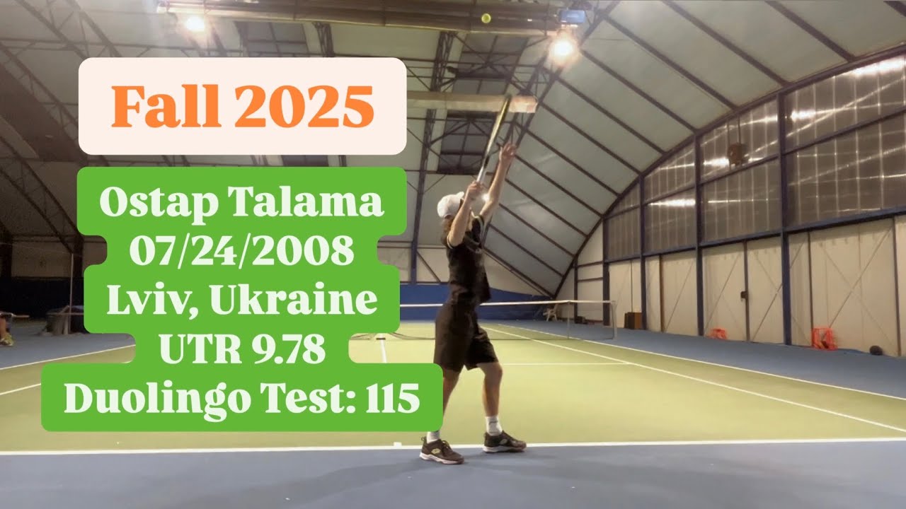 Ostap Talama | College Tennis Recruiting Video Fall 2025 | Ukraine