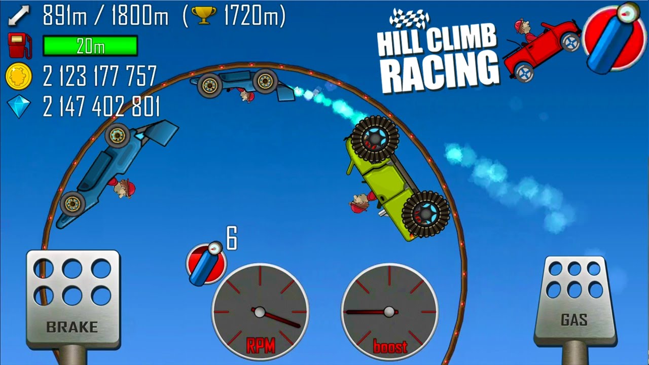 Hill Climb Racing Roller Coaster Compilation Big Monster vs Rally Car
