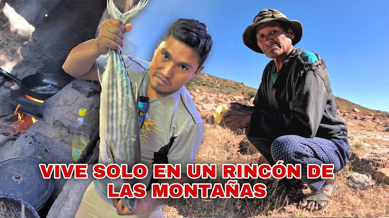 El único HABITANTE de estas Montañas PRUEBA un Delicioso PESCADO Frito y ESTO fue lo QUE PASÓ
