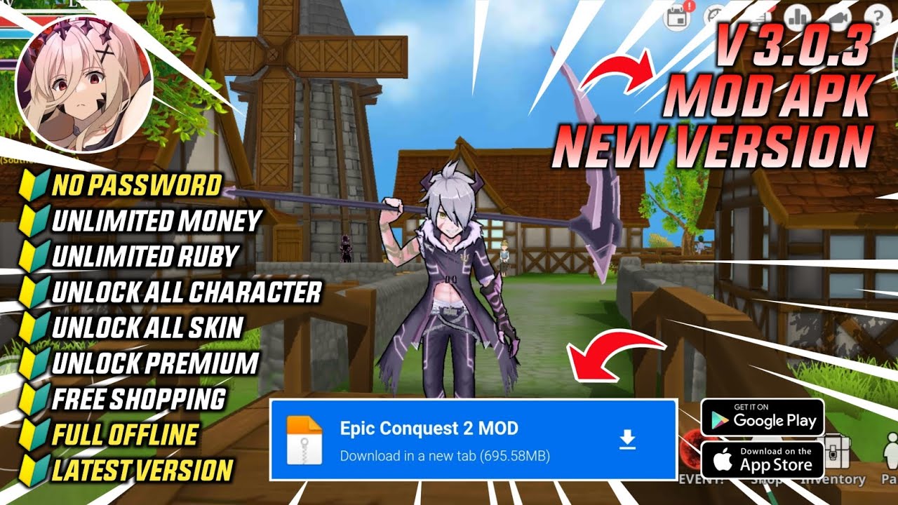 Epic Conquest 2 Mod V3.0.3 Terbaru 2025 - Unlimited Ruby & Unlock All Character