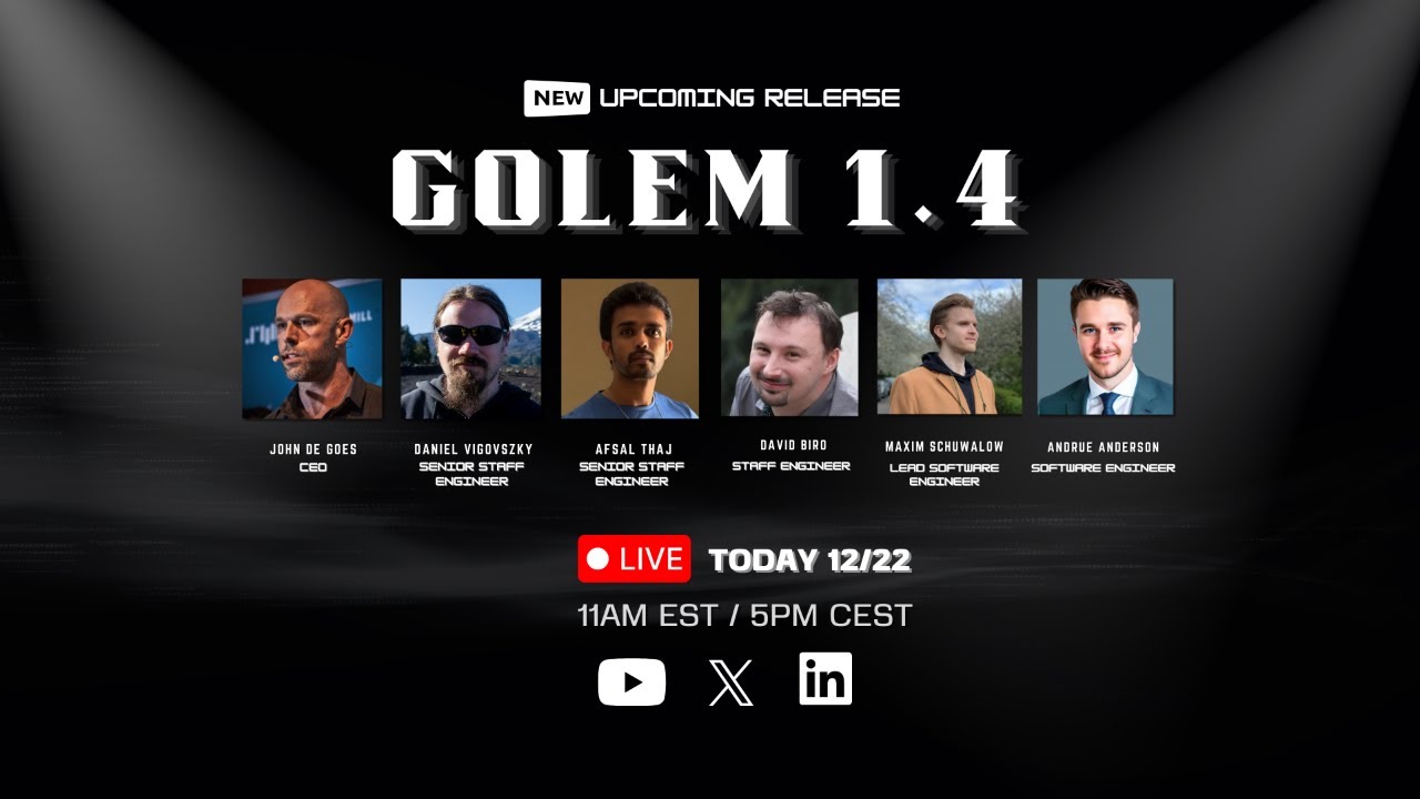 Golem 1.4 Live Launch Event