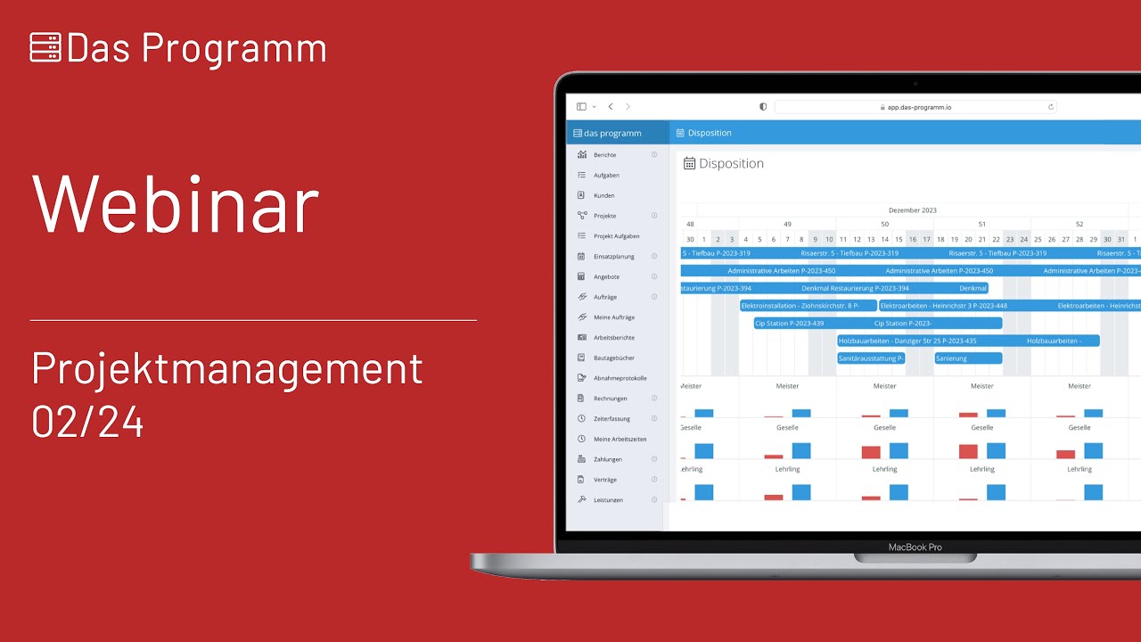 Das Projektmanagement beim Programm - Webinar vom 08.02.24