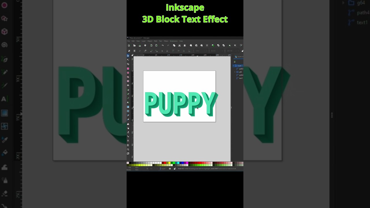 3D Text in Inkscape &ndash; Easy & Bold! #Inkscape #3DText