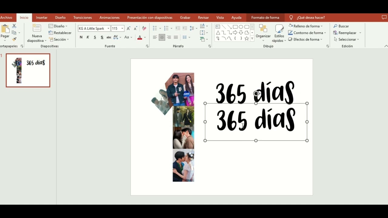 DISEÑO DE CUADRO DECORATIVO CON FOTOS - DISEÑO ANIVERSARIO LOVE 1 AÑO