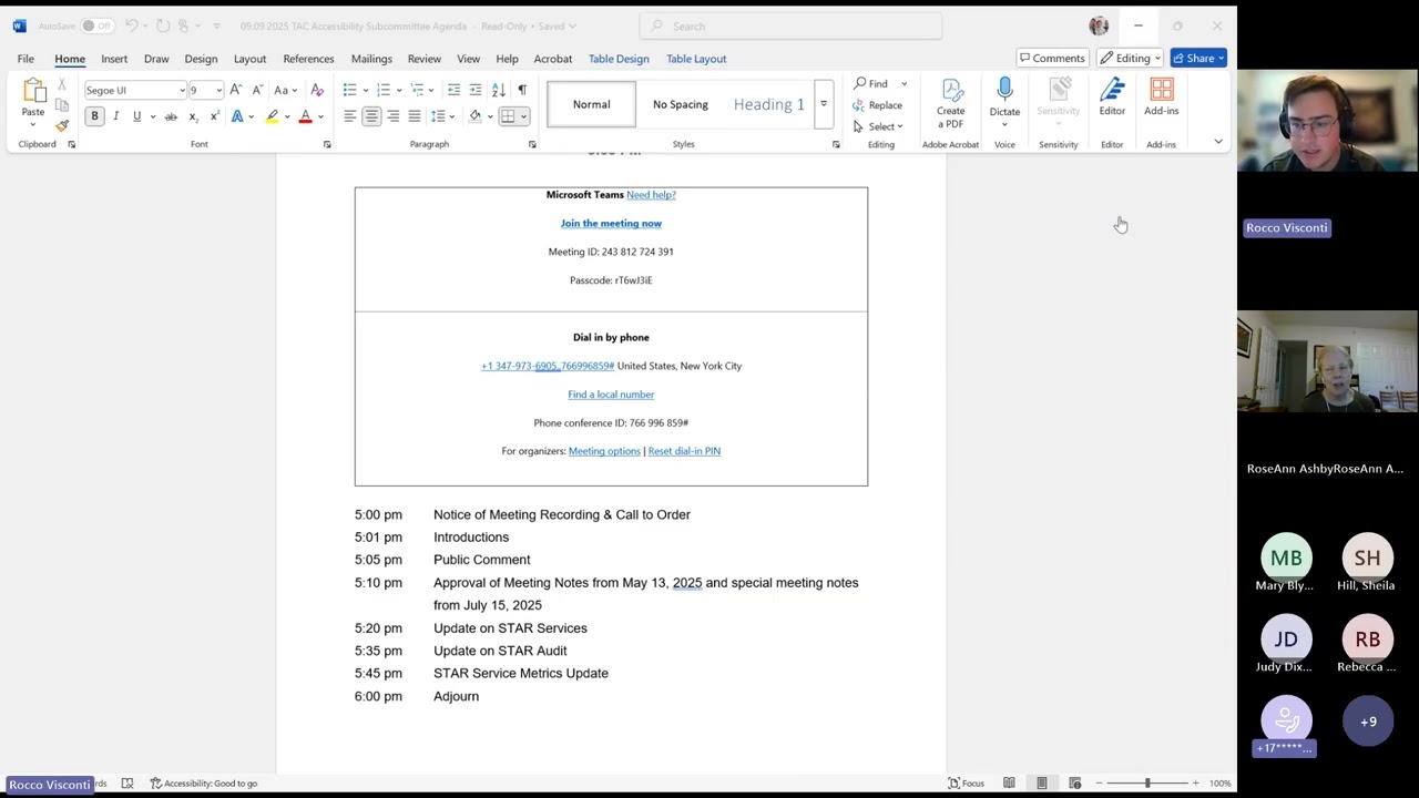 Transit Advisory Committee (TAC) Accessibility Subcommittee Meeting | September 9th, 2025