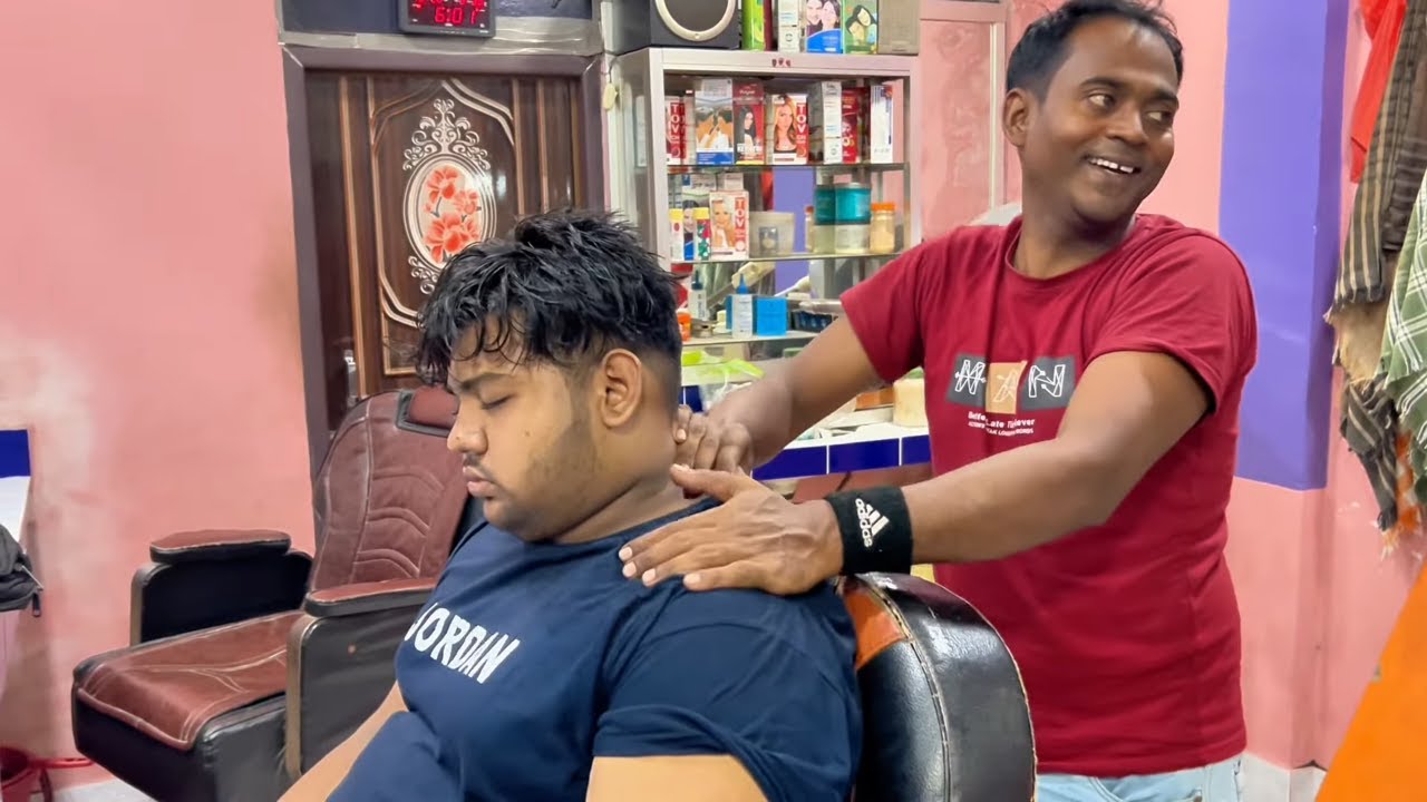 AMAZING SLEEP MASSAGE | Awesome ASMR Head, Neck and Back Massage In ASMR Barber Shop💈Neck Crack!