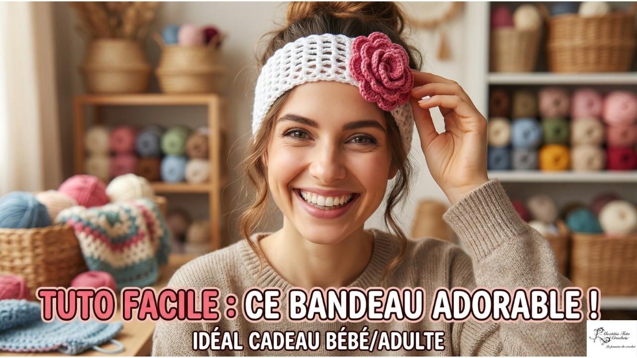 Bandeau pour les cheveux au crochet, adaptable  @Alextitia Tuto Crochet