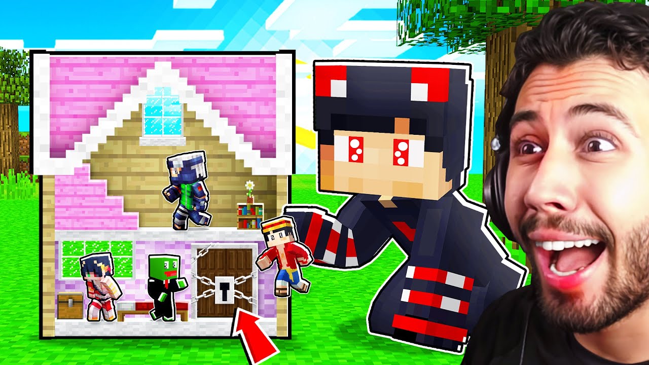 انحبسنا داخل بيت الدمية في ماين كرافت !!؟