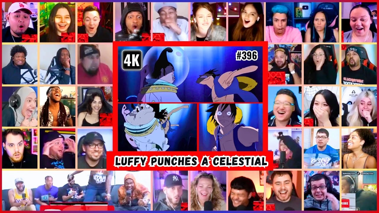 🔥🔥50+ Reactors LUFFY PUNCHES A CELESTIAL DRAGON Mega Reaction Mashup -One Piece Episode 396 Reaction