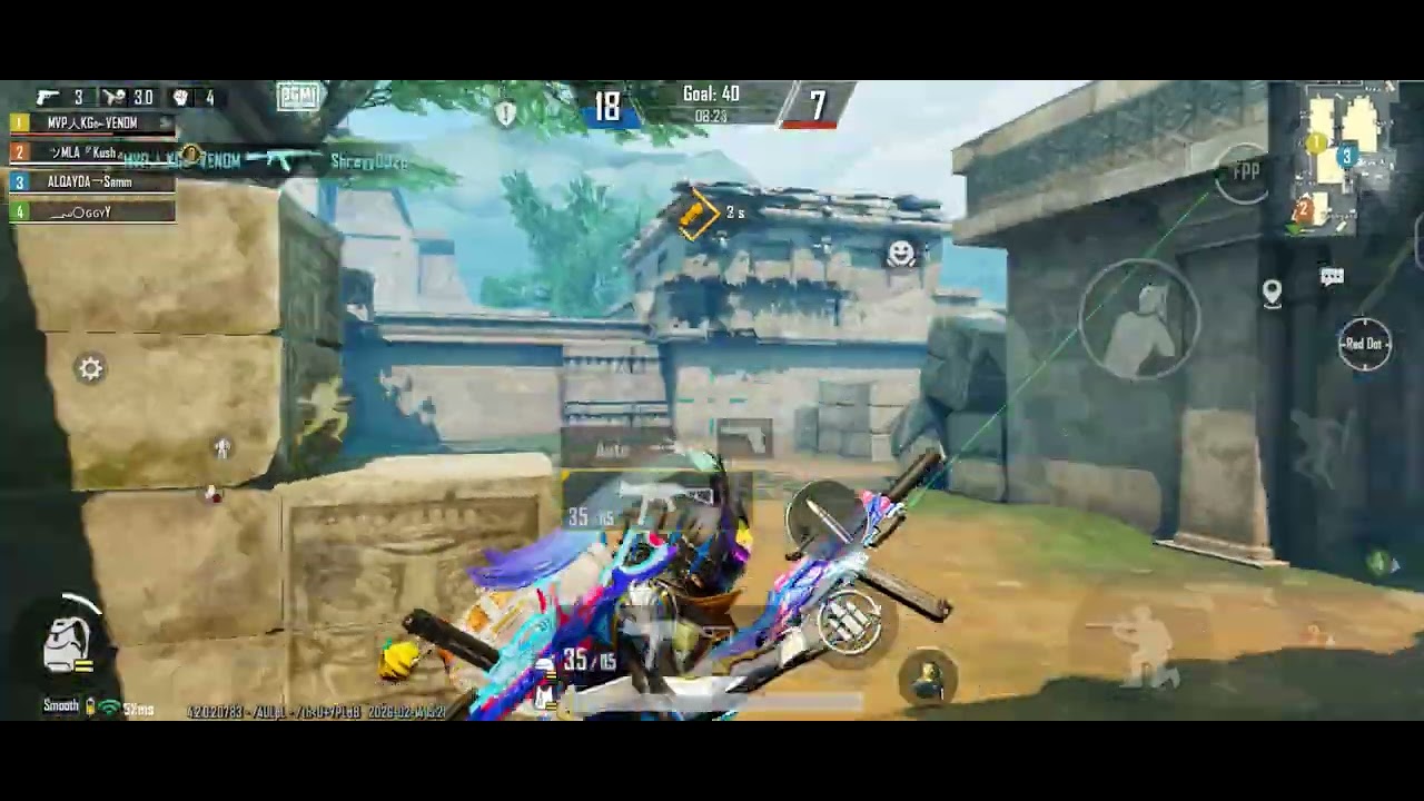 A Ranked Arena game Hard match in 4v4#iqoo#bgmi#mortal#kylo