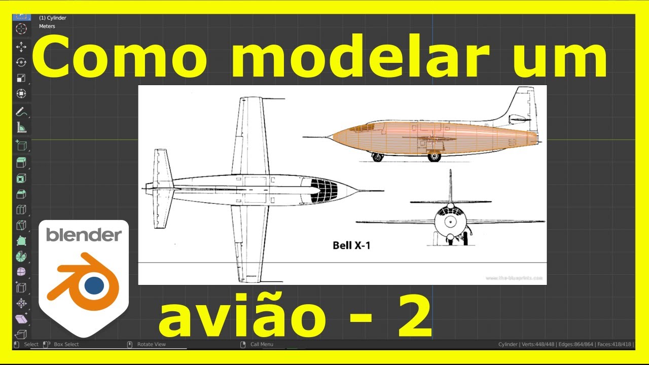 Aprenda Blender modelando um avião - parte 02