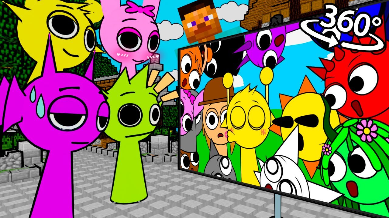 Sprunki React to Incredibox Sprunki Sinner (Kiss) Edition - Cinema Hall VR 360 Video