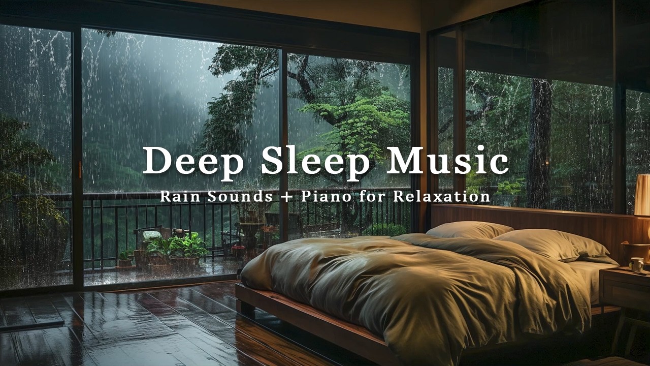 Soothing Piano and Rain Sounds – Peaceful Bedroom Music for Anxiety Relief and Meditation