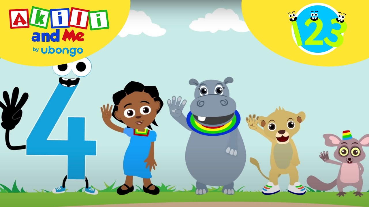 Hello NUMBER 4! Count with me! | Learn to Count with Akili and Me | Learning videos for toddlers