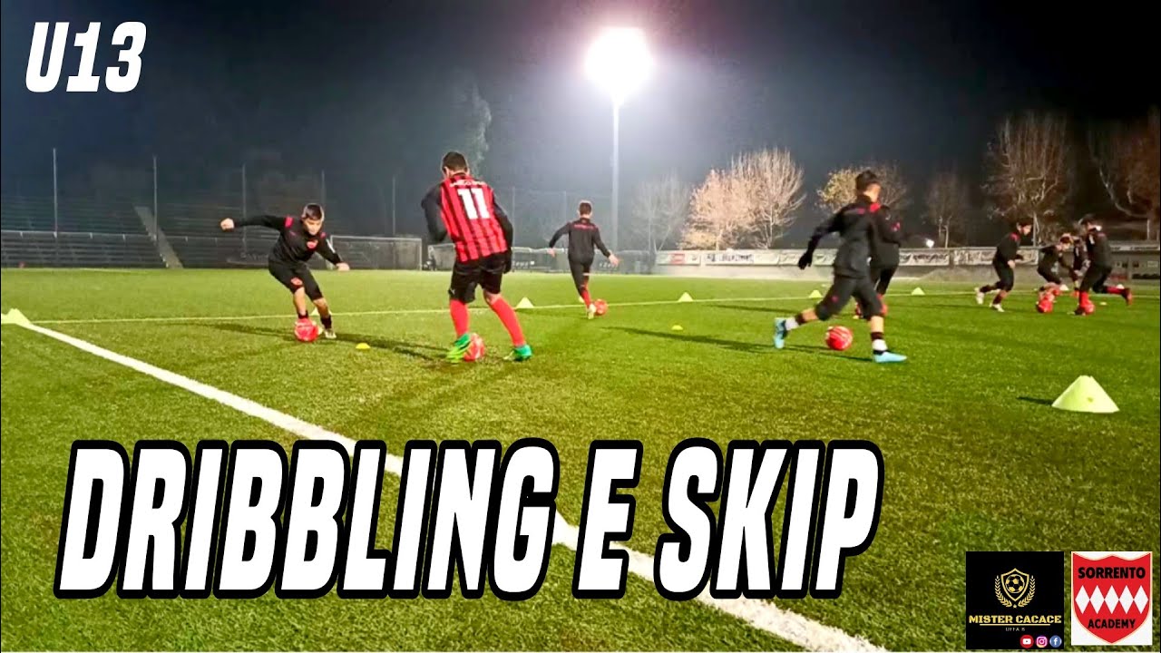 ALLENAMENTO ESORDIENTI CALCIO: DRIBBLING E SKIP | RISCALDAMENTO TECNICO COORDINATIVO
