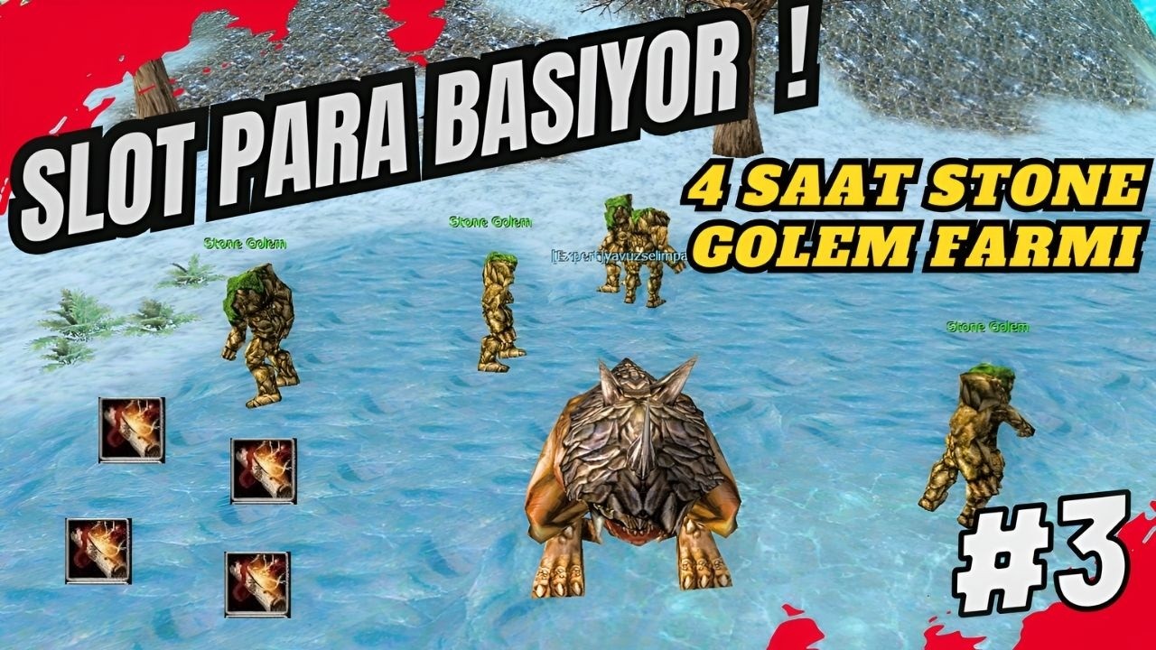 KNİGHT ONLİNE | 4 SAAT STONE GOLEM FARMI 2026 - SLOT PARA BASIYOR ! |  B3 #knightonline #knightfarm
