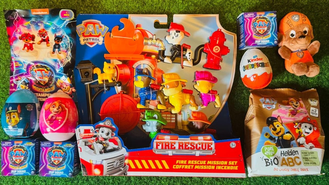 🎁 Unboxing Paw Patrol Fire Rescue Set | Mystery Surprises & Kinder | ASMR