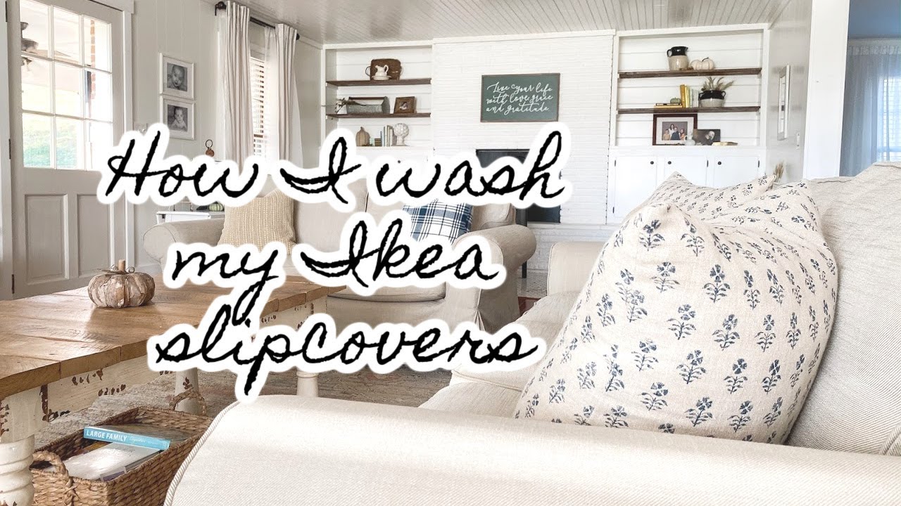 How I wash my IKEA SLIPCOVERS  - how to clean slip covers - clean with me