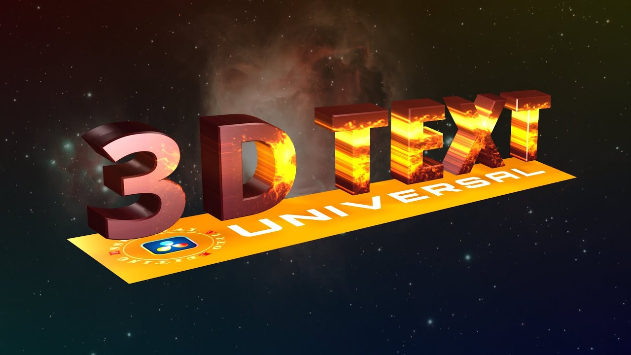 3D-текст и анимация одним щелчком мыши — универсальный шаблон титров «все в одном» для DaVinci Re...