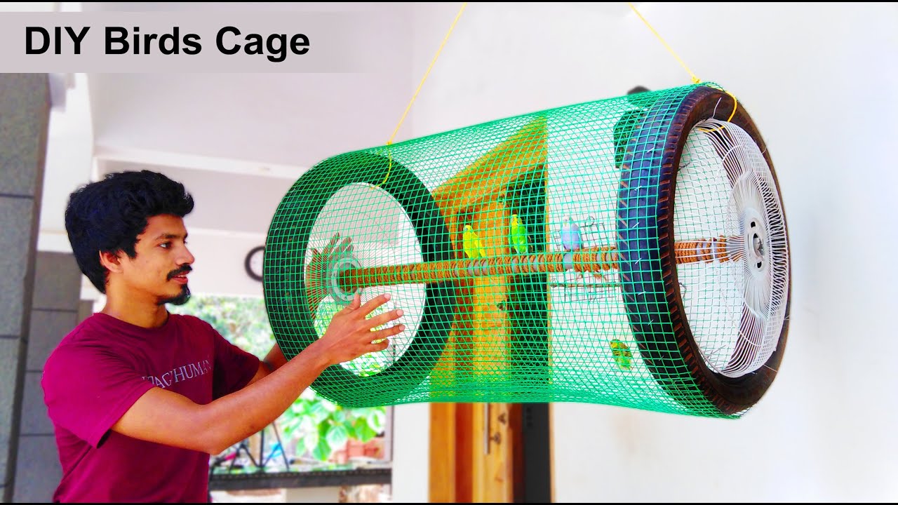 Making Birds Cage Using iron Net and Bike Tyre | How to make Birds Cage at Home