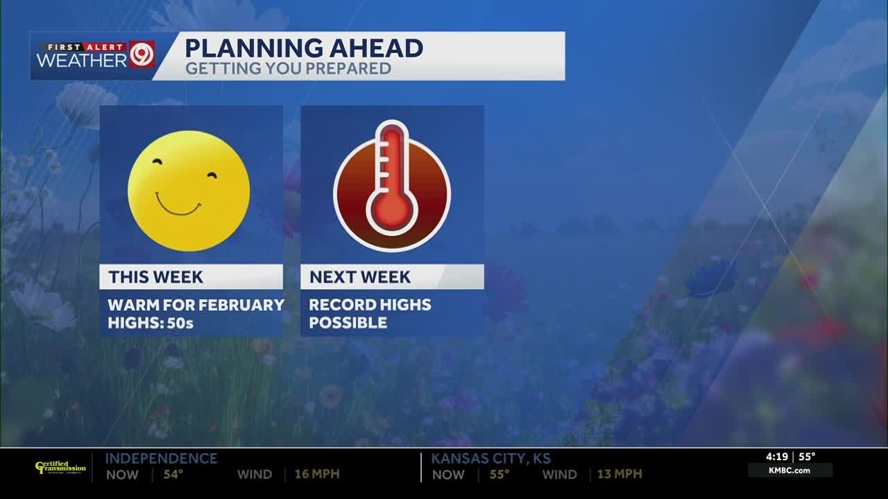 Kansas City Feb. 10 evening weather: Temperatures stay above normal for several days