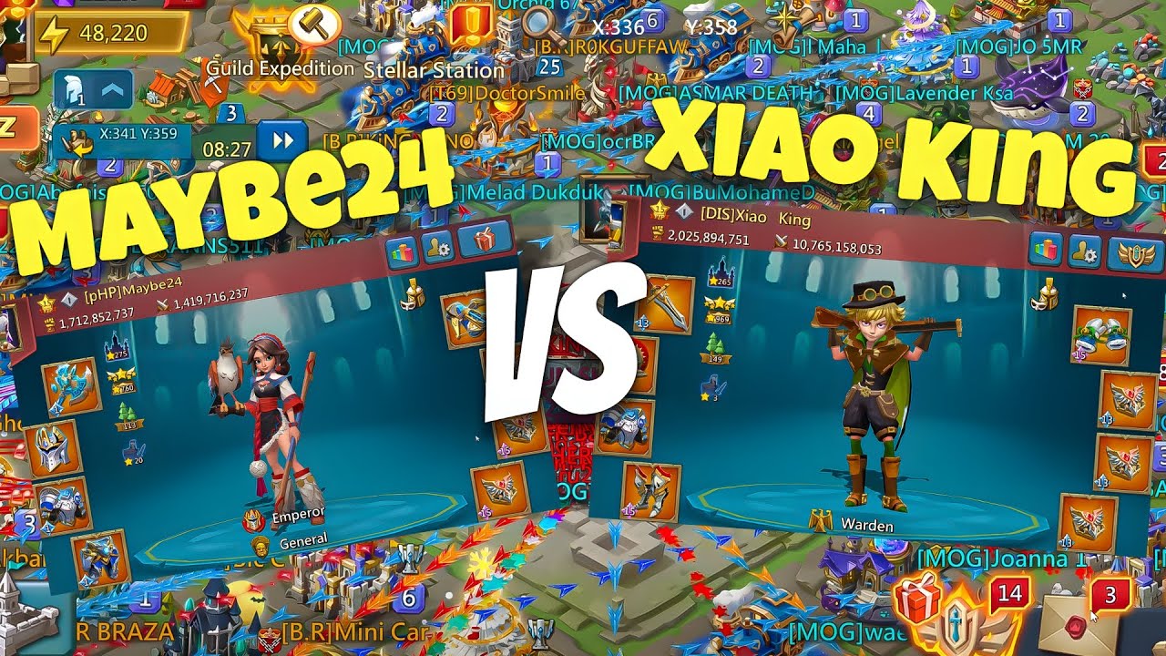 Lords Mobile - Insane WoW in K529. Clash of Emperors. Maybe24 Vs Xiao King. Who won this battle?