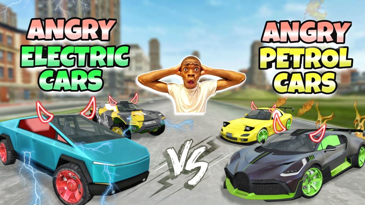 Angry Electric cars⚡ VS Angry petrol cars🔥||Extreme car driving simulator🤯||
