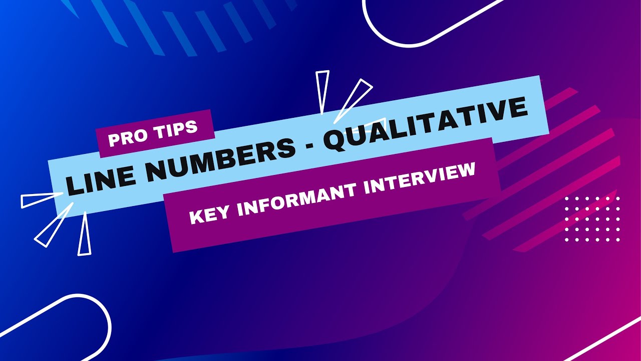 LINE NUMBERS FOR THE TRANSCRIBED MINUTES (KEY INFORMANT INTERVIEW - QUALITATIVE)
