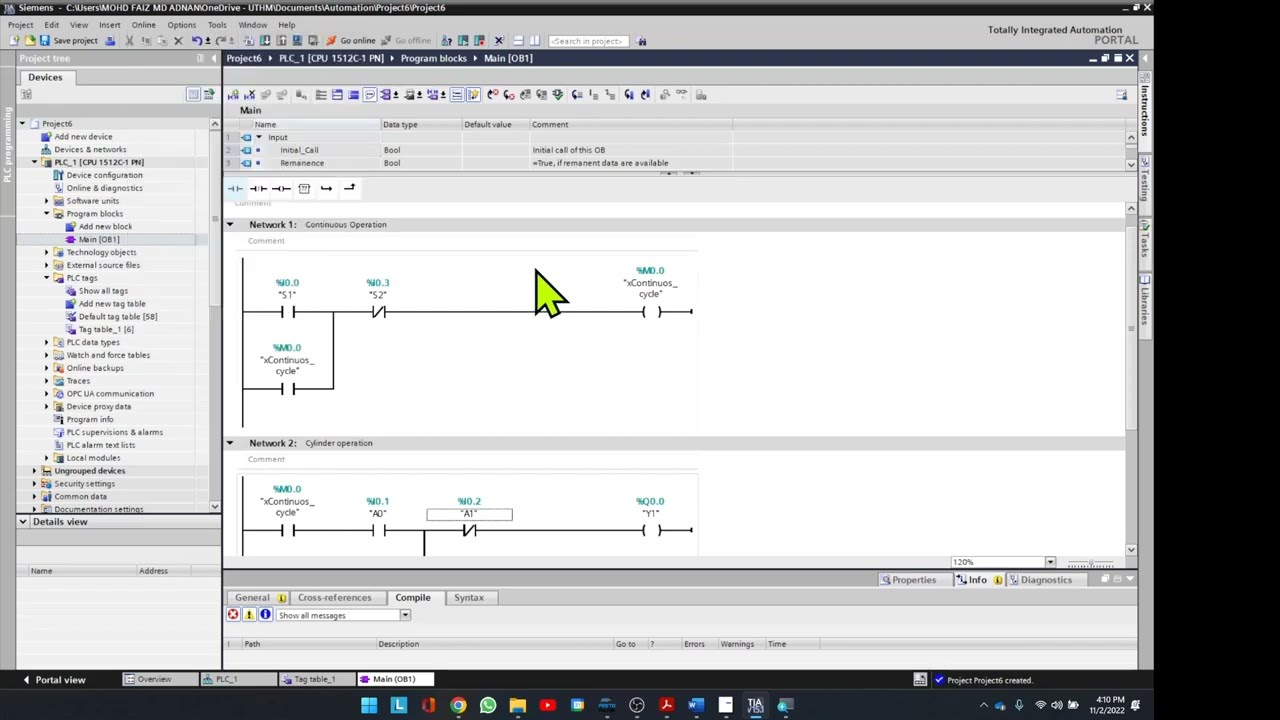 Siemens TIA Portal and Fluidsim simulation