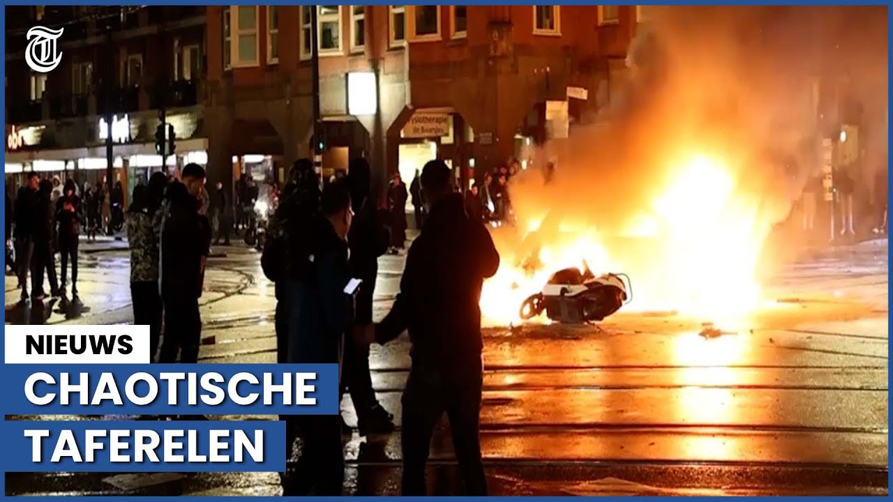 Beelden: relschoppers gaan los na WK-winst Marokko