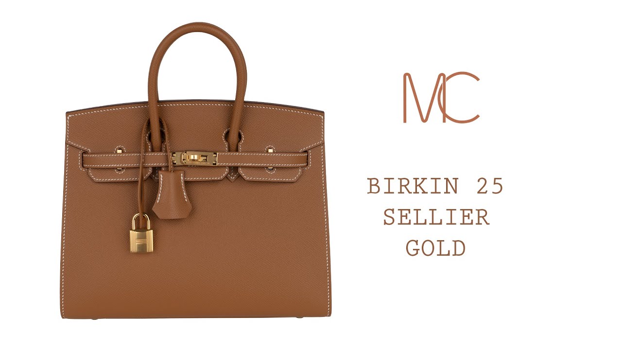 Hermes Birkin 25 Sellier Bag Gold Gold Hardware Epsom Leather • MIGHTYCHIC •