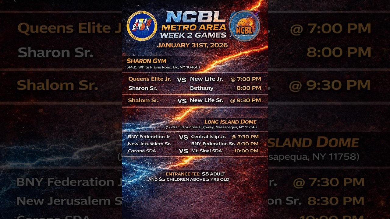 NCBL Jr.'s - Jan 31 26 - Queens Elite vs New Life